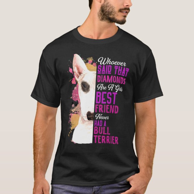 T-shirt Les Taureaux Sont Une Fille Meilleur Ami Chien Mam (Devant)