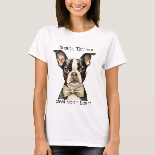 T-SHIRT LES TERRIERS BOSTONS NOIRS ET BLANCS VOLENT VOTRE