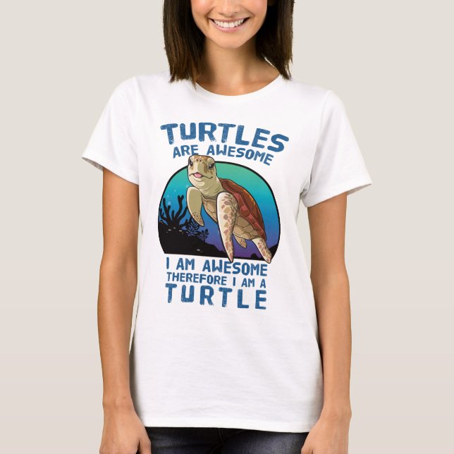 T-shirt Les tortues sont géniales Je suis génial (Devant)
