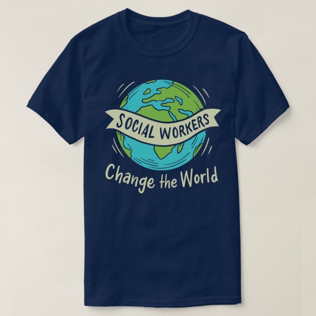 T-shirt Les Travailleurs Sociaux Changent L'Inspiration Mo (Design devant)