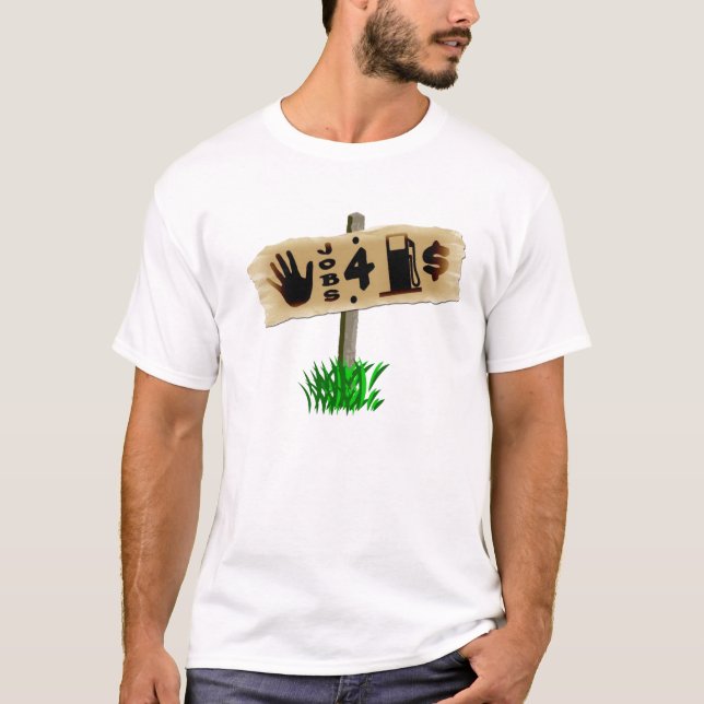 T-shirt Les travaux de main pour l'argent de gaz (Devant)