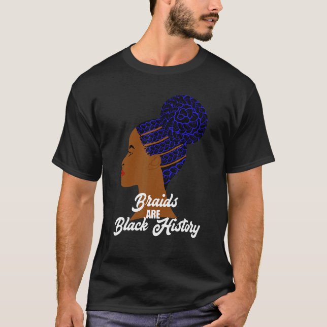 T-shirt Les tresses sont Noir Histoire Cornouailles Brailé (Devant)