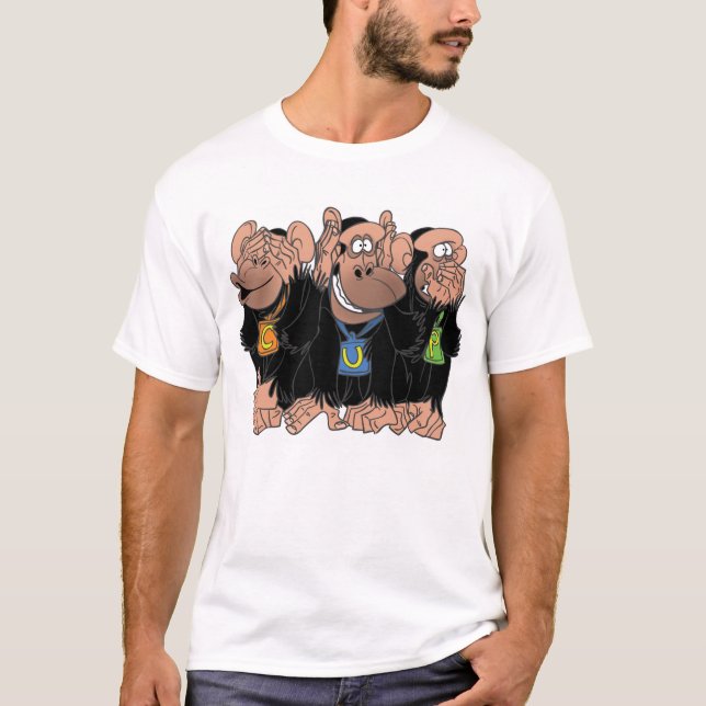 T-SHIRT LES TROIS CHIMPANZÉS (Devant)