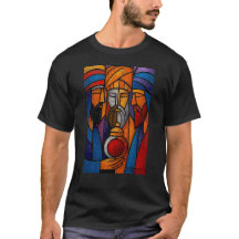 Les Trois Sages en Verre Coloré Moderne