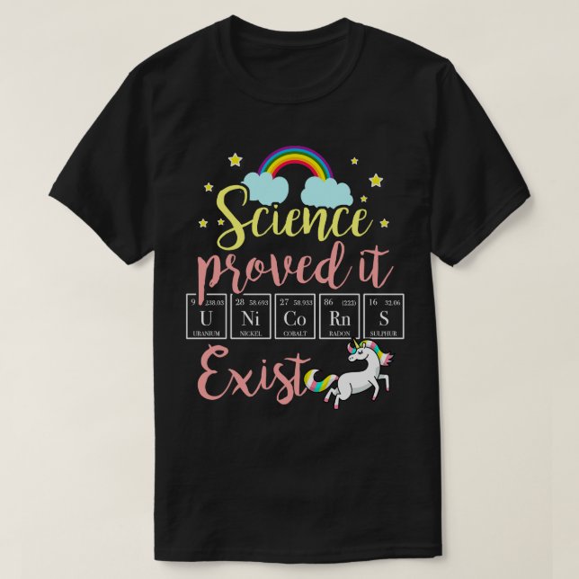 T-shirt Les Unicornes Existent Science Prouvé (Design devant)