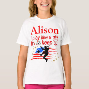 T-SHIRT LES USA JOUENT COMME UNE FILLE PERSONNALISÉE