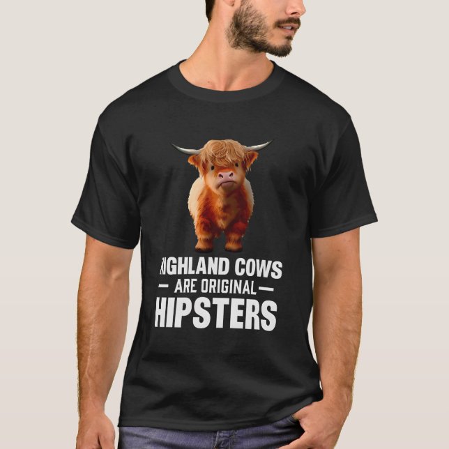 T-shirt Les vaches Highland sont des hipsters originaux (Devant)