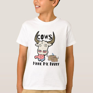 T-shirt Les vaches me rendent heureux, la vache Moo, la pe