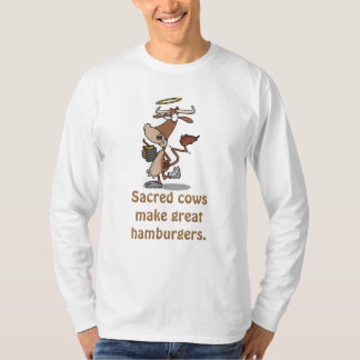 T-shirt Les vaches sacrées font de grands hamburgers