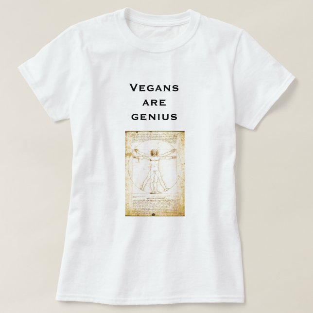 T-shirt les végétaliens de Da Vinci sont génie (Design devant)