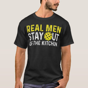 T-shirt Les Véritables Hommes Restent Hors Du Pickleball D