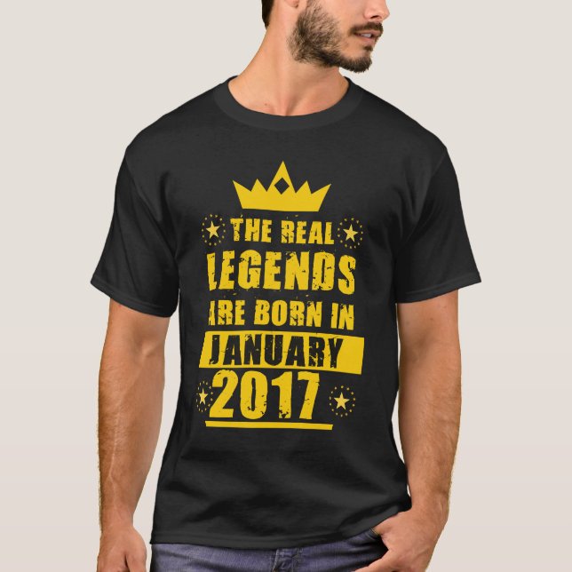T-shirt Les Véritables Légendes Sont Nées En Janvier 2017  (Devant)