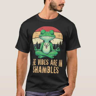 T-shirt Les Vibes Sont En Pagaille Rétro Drôle Grenouille 