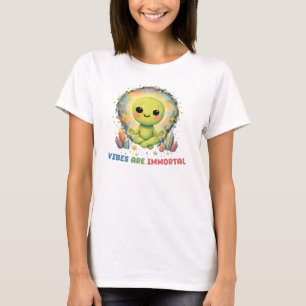T-shirt Les vibrations d'Alien méditant sont une Aura de C