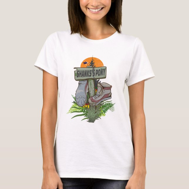 T-shirt Les vieilles bottes de randonnée de poney de Shank (Devant)