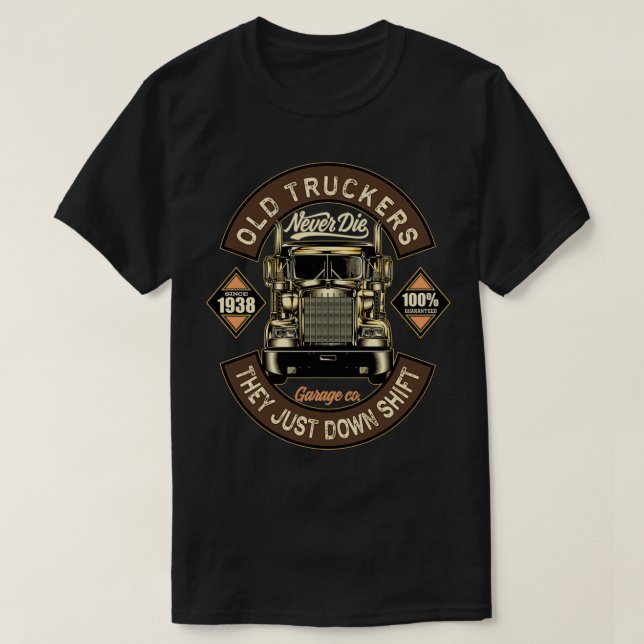 T-shirt Les vieux camionneurs ne meurent jamais Amoureux d (Design devant)