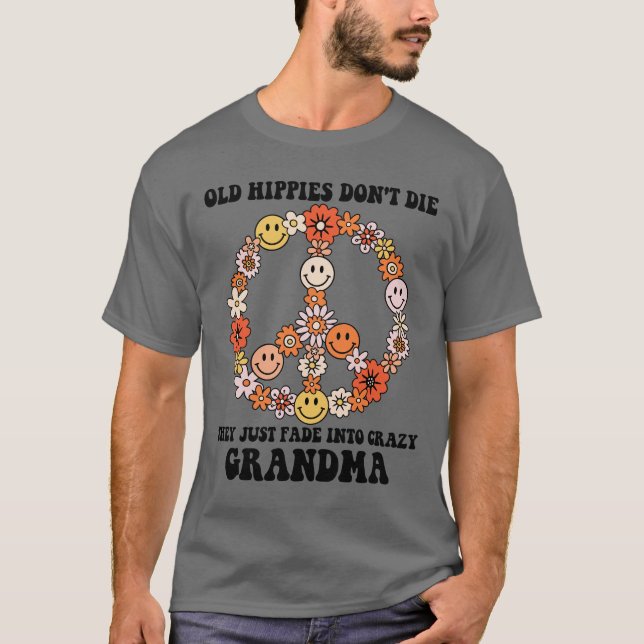 T-shirt Les vieux hippies ne meurent pas ils se sont fondu (Devant)