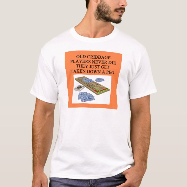 T-shirt les vieux joueurs de cribbage ne meurent jamais (Devant)