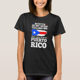 T-shirt Les voix dans ma tête disant Porto Rico Drapeau de