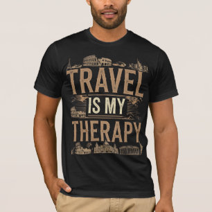 T-shirt Les Voyages Sont Ma Thérapie - Chemise Vintage pou