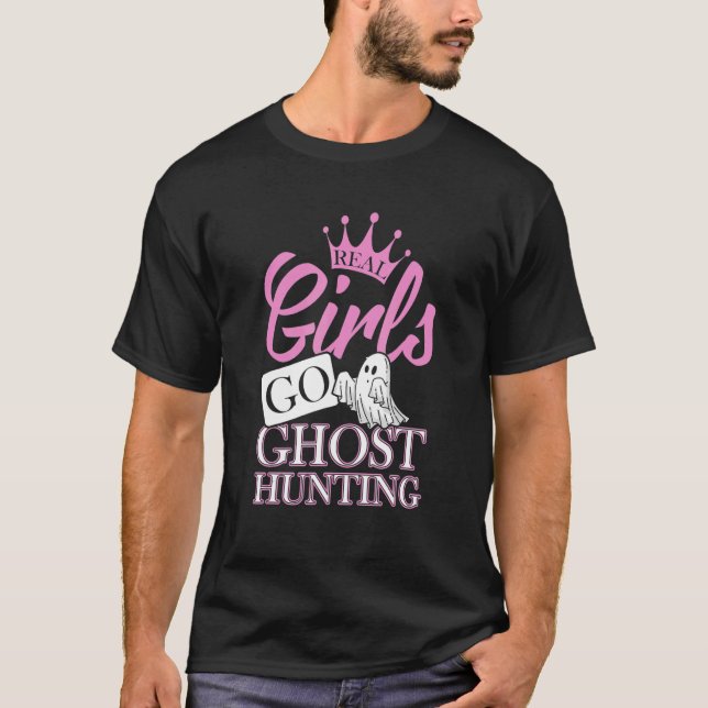 T-shirt Les vraies filles vont la chasse aux fantômes Chas (Devant)