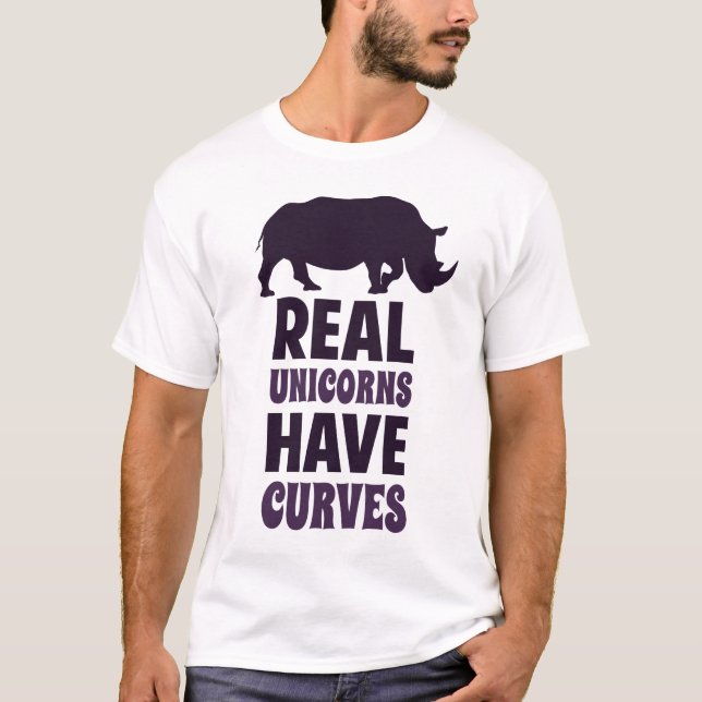 T-shirt Les vraies licornes ont des courbes (Devant)