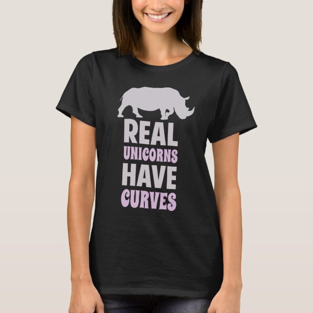 T-shirt Les vraies licornes ont des courbes (Devant)