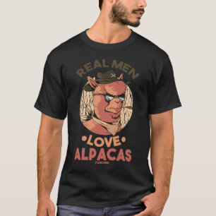 T-shirt Les vrais hommes aiment les Alpacas