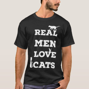 T-shirt Les vrais hommes aiment les chats