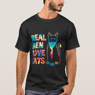 T-shirt Les vrais hommes aiment les chats Idée de chat Pei