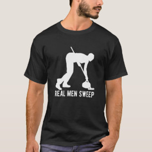 T-shirt Les vrais hommes balaient Curling Curler Curler gl