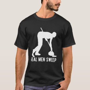 T-shirt Les vrais hommes balaient Curling Curler glace Cur