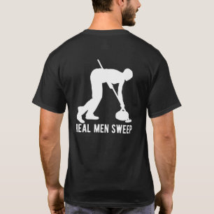 T-shirt Les vrais hommes balaient la glace de curling 1