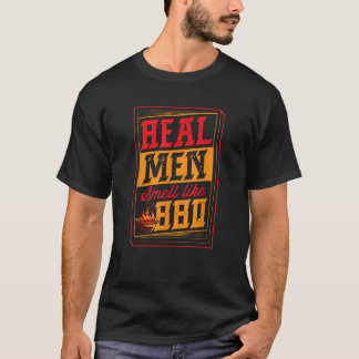T-shirt Les vrais Hommes Sentent Comme Barbecue Grillant F