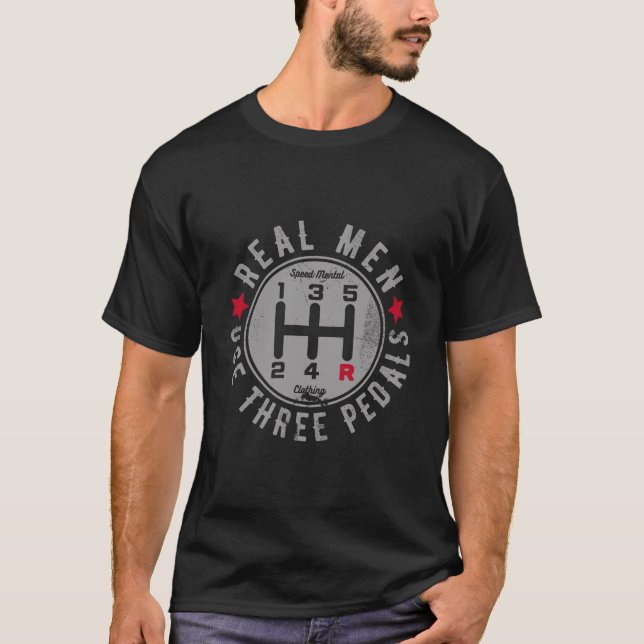 T-shirt Les vrais hommes utilisent trois pédales de transm (Devant)
