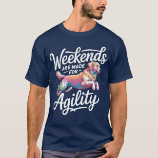 T-shirt Les week-ends sont faits pour l'entraîneur de chie