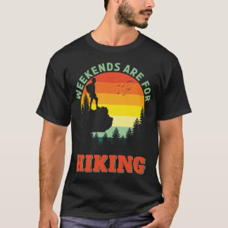 T-shirt Les Week-ends Sont Pour Randonnée Backpacking Adve