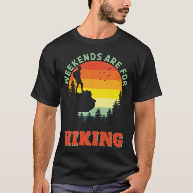 T-shirt Les Week-ends Sont Pour Randonnée Backpacking Adve (Devant)