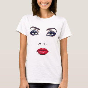 T-shirt Les Yeux verts Les lèvres rouges La femme face à