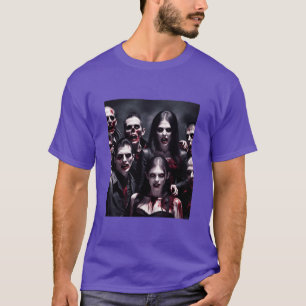 T-shirt Les zombies célèbrent la vintage d'Halloween