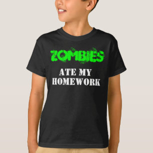 T-shirt "Les zombies m'ont donné mes devoirs" Humour mort