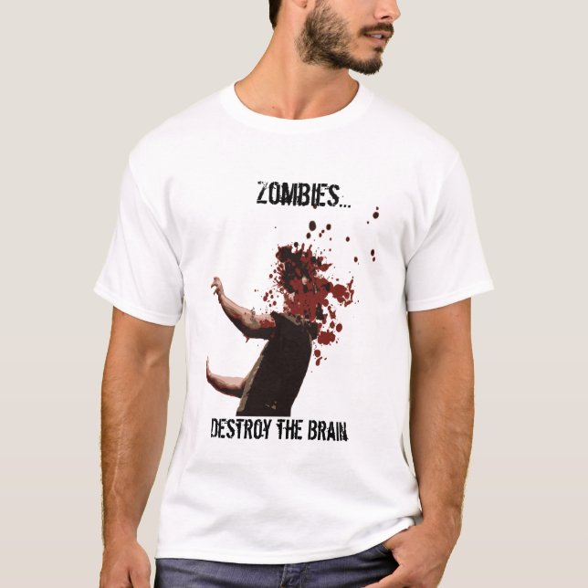 T-shirt Les zombis…, détruisent le cerveau (Devant)