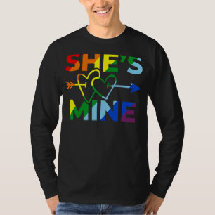 T-shirt Lesbian Couple She's Mine I's Hers Matching Lgbt P