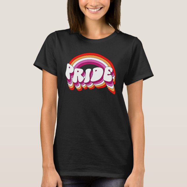 T-shirt Lesbian Pride Flag LGBTQ Love is Love Gay Rainbow  (Devant)