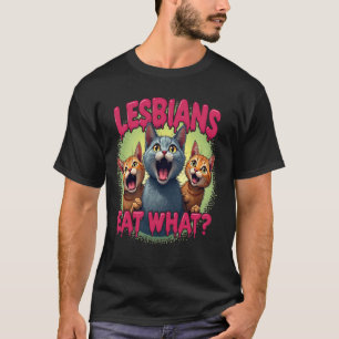 T-shirt Lesbiennes Mangent Quoi ! Chat Offensant Bootleg S