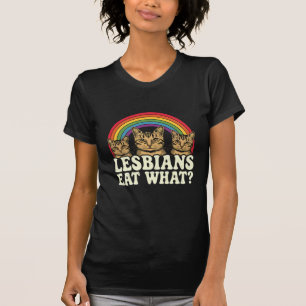 T-shirt Lesbiennes mangent quoi Meme vintage de la fierté 