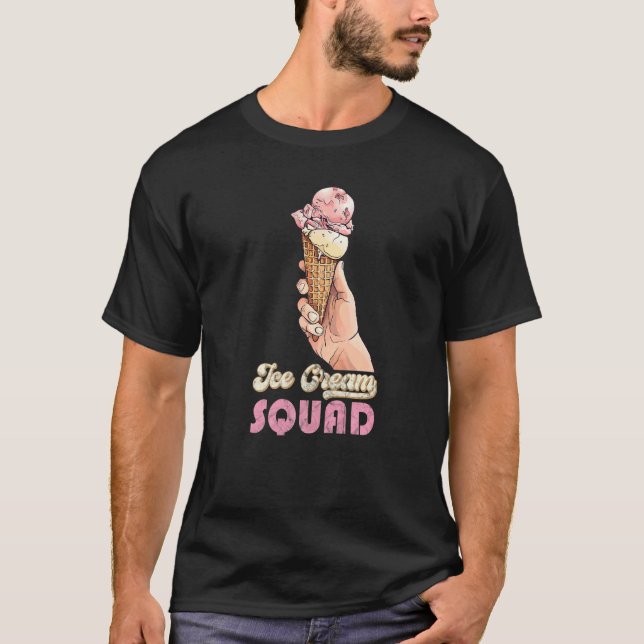 T-shirt L'Escadron De Crème De Glace Cite Le Cône De Crème (Devant)