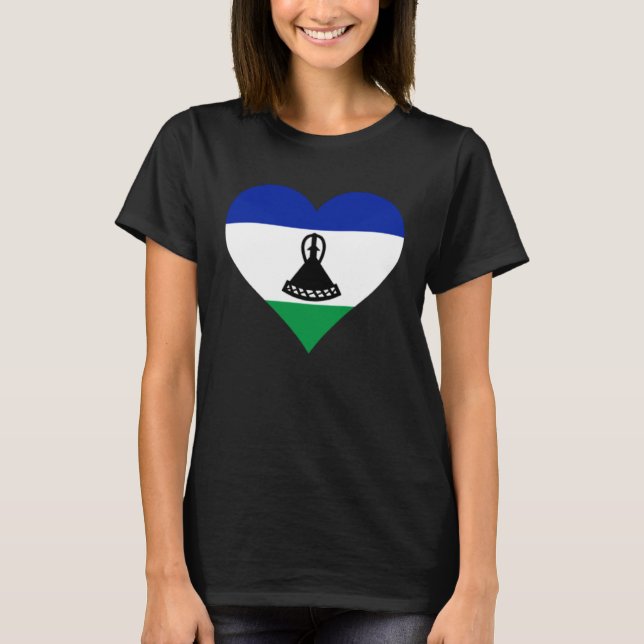 T-shirt Lesotho Flag Heart Lesotho  Love Lesotho (Devant)