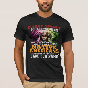 T-shirt L'esprit d'AMÉRIQUE NATIVE-grand-regarde vers le