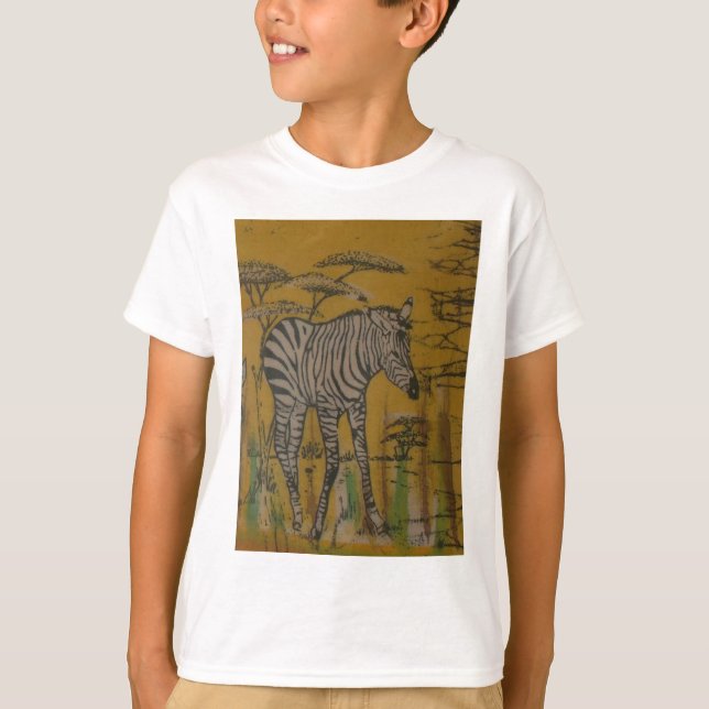 T-shirt L'Esprit du Serengeti : Le Grazing du Zèbre dans l (Devant)